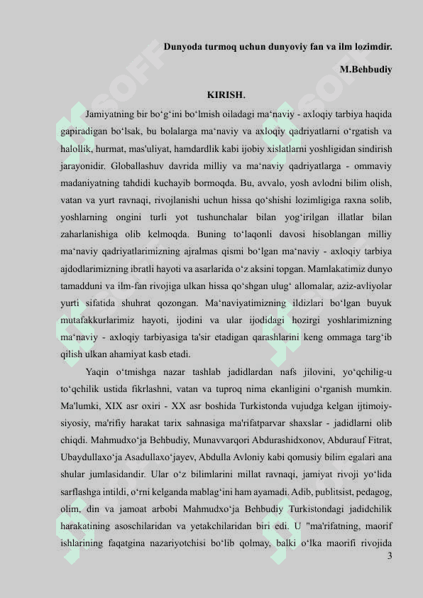 Yoshlar tarbiyasida Mahmudxo’ja Behbudiyning ma’navuy merosidan foydalanish 3