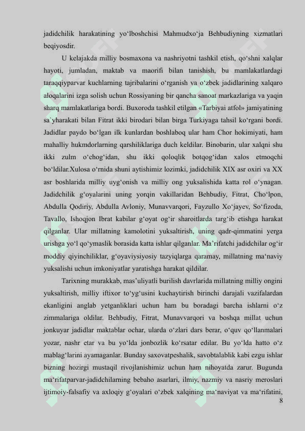 Yoshlar tarbiyasida Mahmudxo’ja Behbudiyning ma’navuy merosidan foydalanish 8