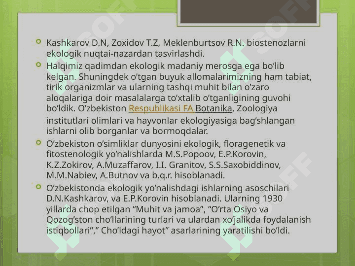 O'zbekistonda ekologiya fanining qisqacha rivojlanish tarixi 4