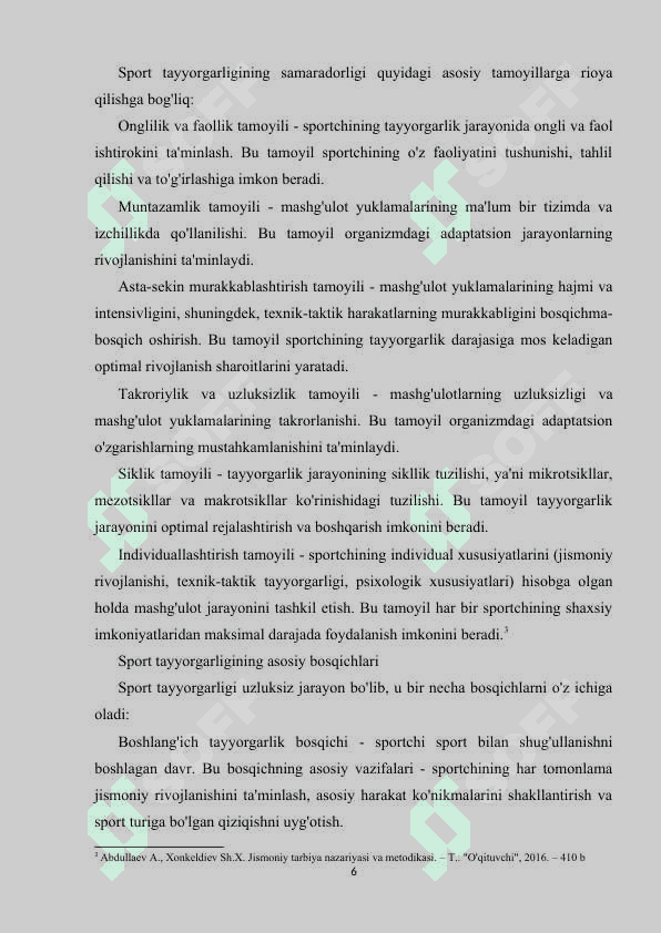 Sportchi umumiy va maxsus tayyorgarligining birligi 6