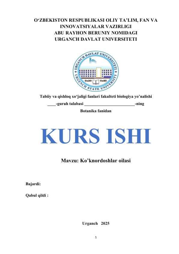 Ko’knordoshlar oilasi 1