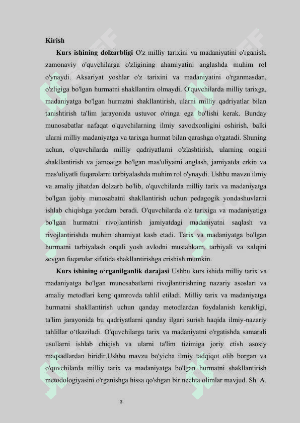 Oʻquvchilarni oʻz milliy tarixiga va madanyatiga munosabatlarini rivojlantirish     kurs ishi 3