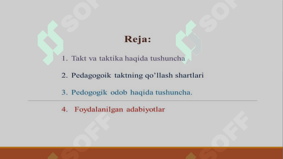 pedagogik taktni qoʻllash shartlari. 2