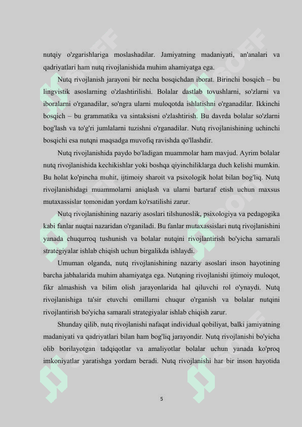 Ilk yoshdagi nutq nuqsoniga ega bolalar bilan olib boriladigan psixokorreksion ishlar 5