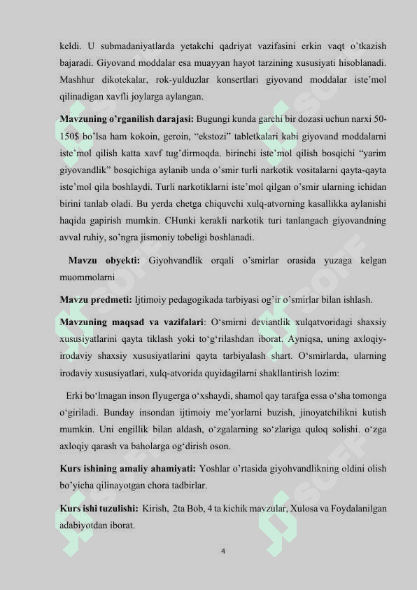 Giyohvandlik divident huquq sifatida 4