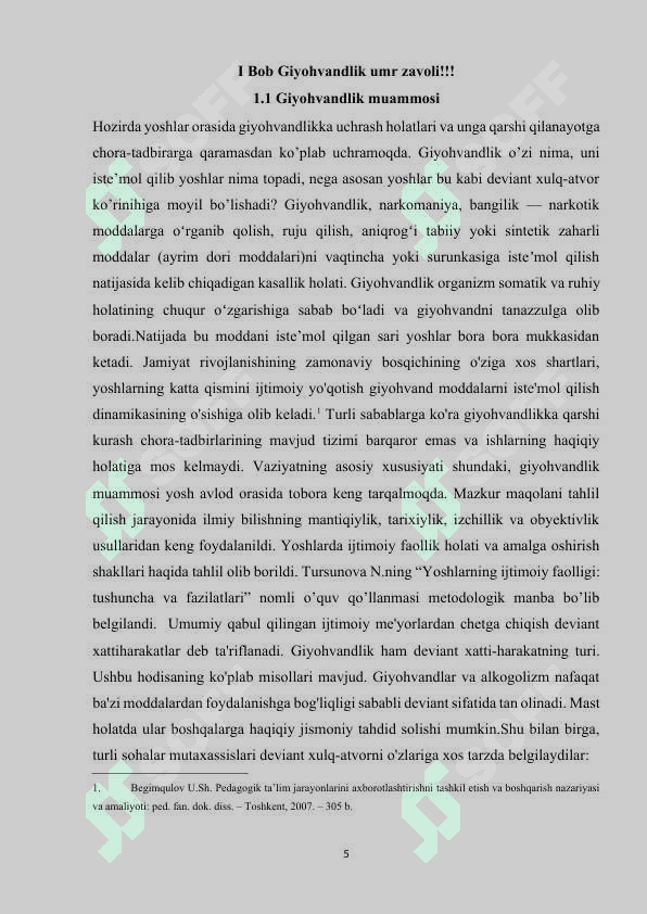 Giyohvandlik divident huquq sifatida 5