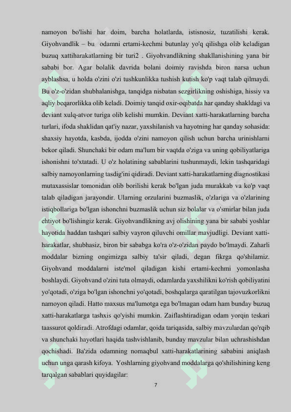 Giyohvandlik divident huquq sifatida 7