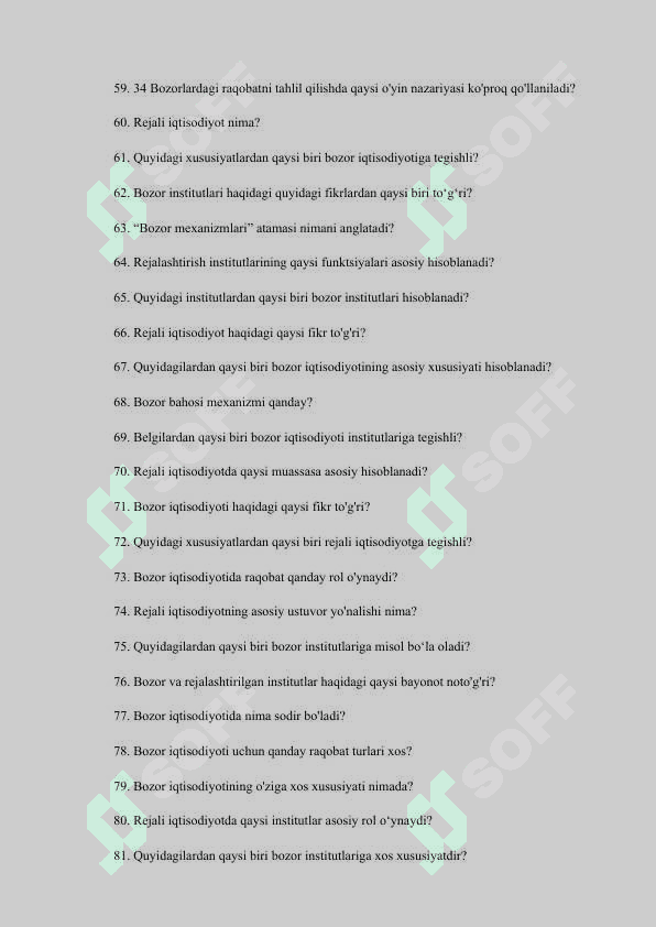 Institutsional iqtisodiyot fanidan yakuniy nazorat savollar 4