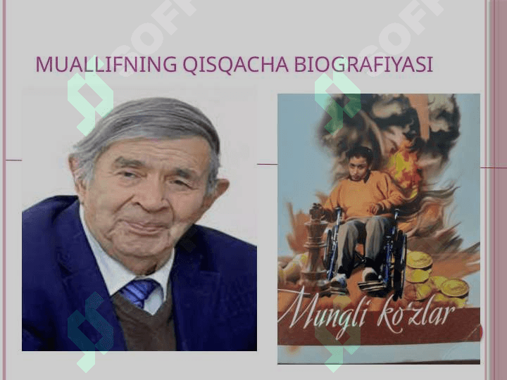 MUNGLI KO’ZLAR BADIIY ASAR TAHLILI XUDOYBERDI TO’XTABOYEV ROMANI 2