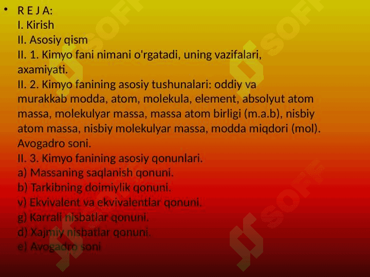 KIMYONING ASOSIY TUSHUNCHA VA QONUNLARI . 2