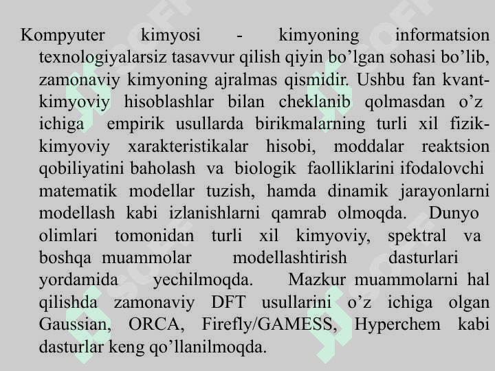 Kompyuter kimyosi 2