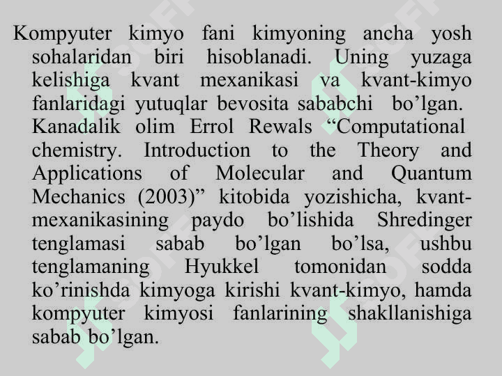 Kompyuter kimyosi 3