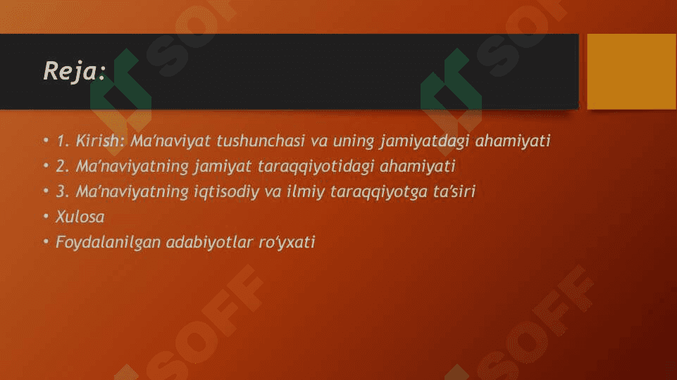 Jamiyat hayotida maʼnaviyat taraqqiyotlarini oʻrni 2