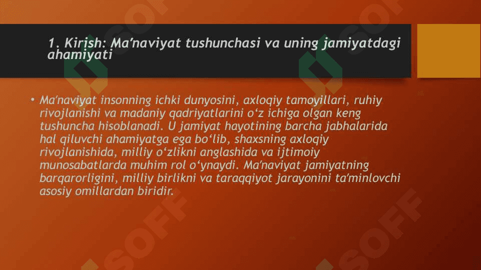 Jamiyat hayotida maʼnaviyat taraqqiyotlarini oʻrni 3