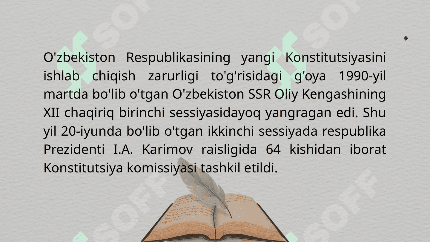 “ Mustaqil Oʻzbekistonda konstitutsiyaviy-huquqiy normalarning shakllanishi va rivojlanishi’’ mavzusida tayyorlagan taqdimoti 2