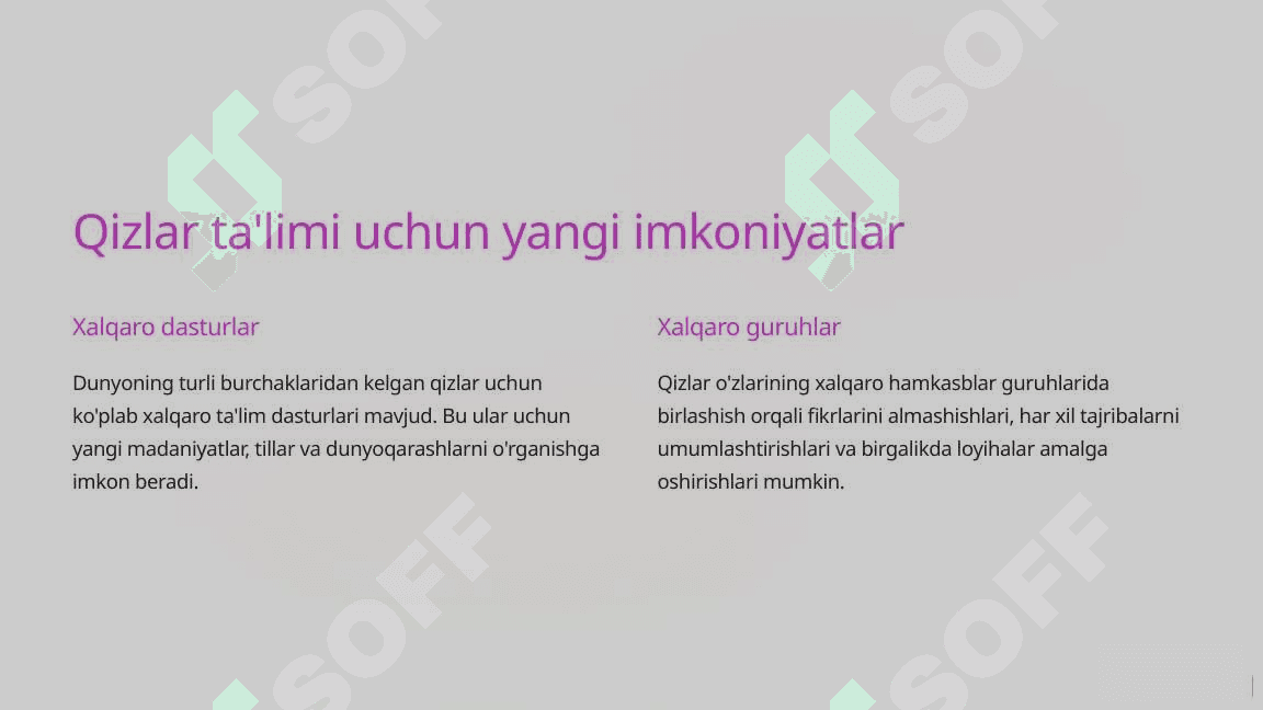 Qizlarga imkon: Xalqaro ta'lim yo'li 2