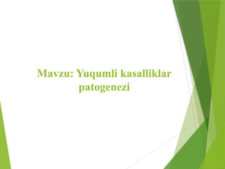 Yuqumli kasalliklar patogenezi