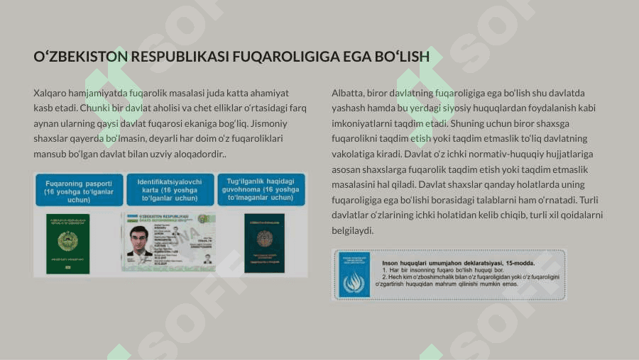O'zbekiston Respublikasi Fuqaroligi 2