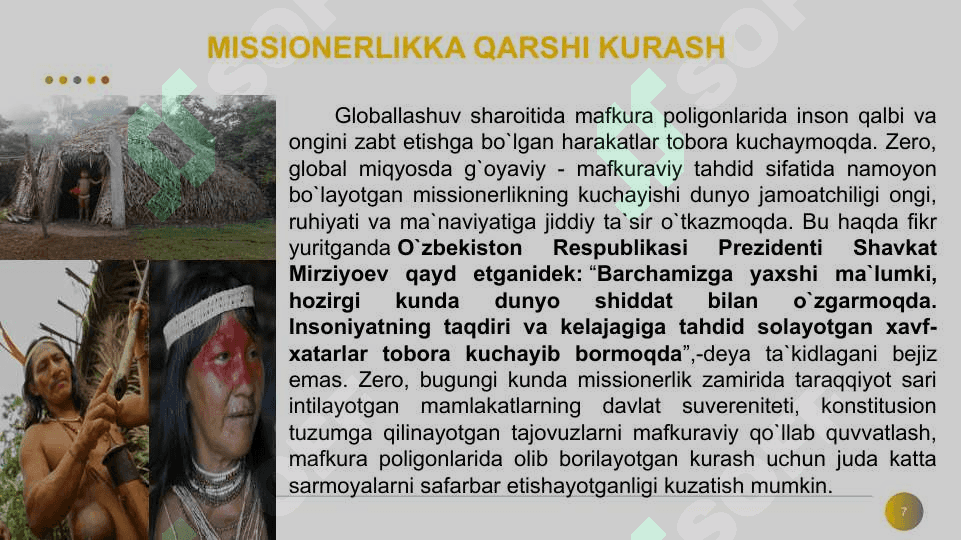 Missionerlik va uning mohiyati. Zamonaviy missionerlik uyushmalari. 7