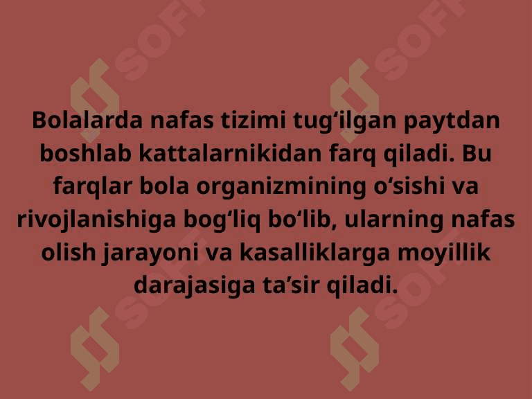 Bolalarda nafas olish sistemasi fiziologiyasi. 2