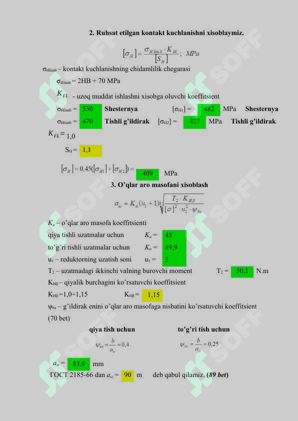 Yuritma uchun elektrodvigatel tanlash va kinematik hisobi. 6