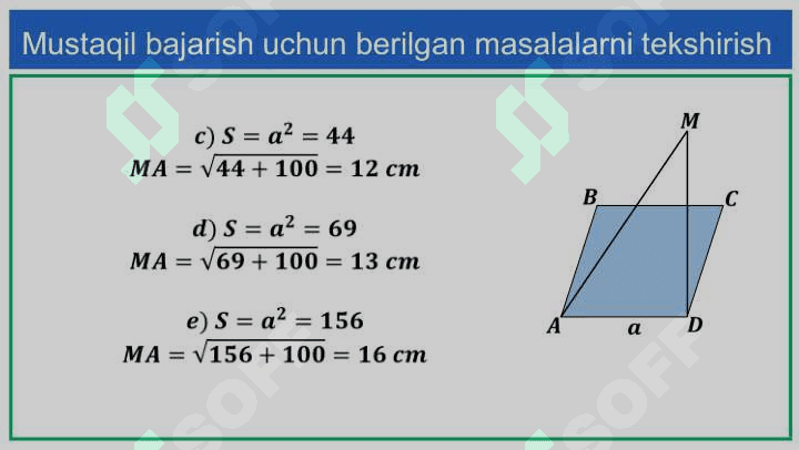 Fazoda perpendikular, og‘ma va masofa 3