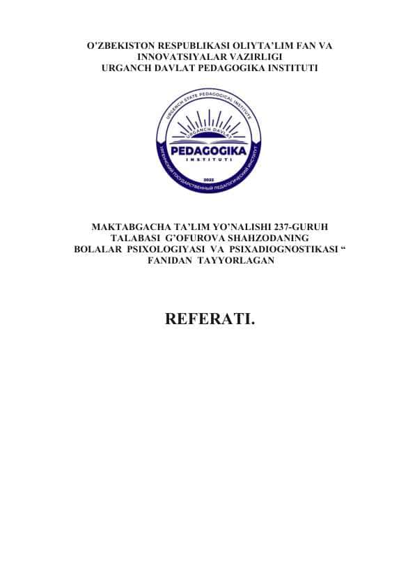 Bolalarni turli xil faoliyat turlarida ijtimoiy faolligini rivojlanishining psixologik pedagogik sharti.