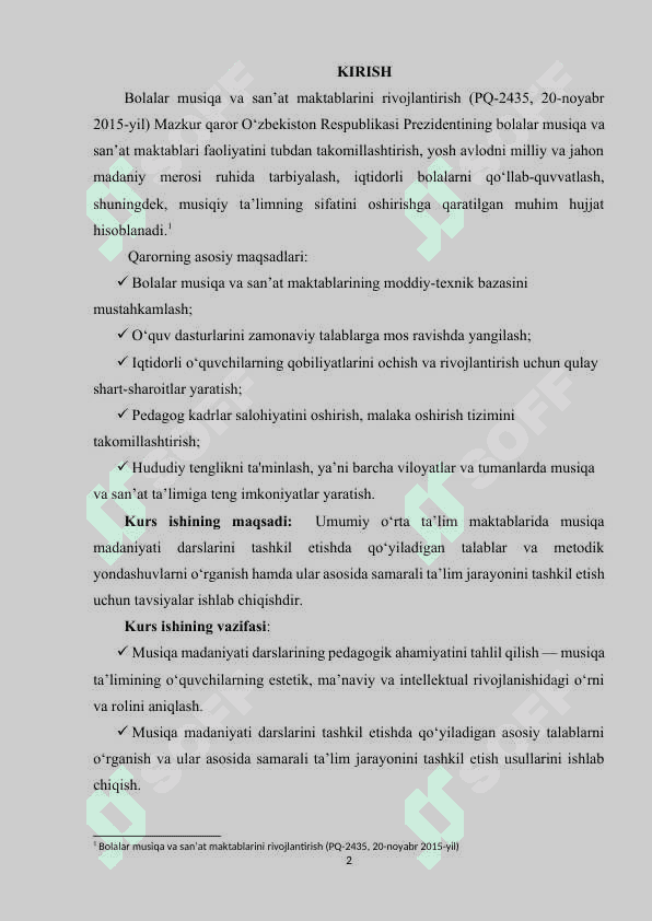 Umumiy o’rta ta’lim maktablarida musiqa madaniyati darslarini tashkil etishda qo’yiladigan talablar. 2