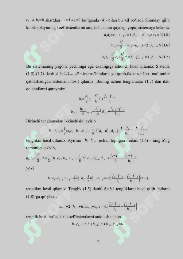 SPLAYNLAR YORDAMIDA FUNKSIYALARNI   YAQINLASHTIRISHNING MATLAB DASTURIDAGI   TADBIG’I.(KURS ISHI) 6