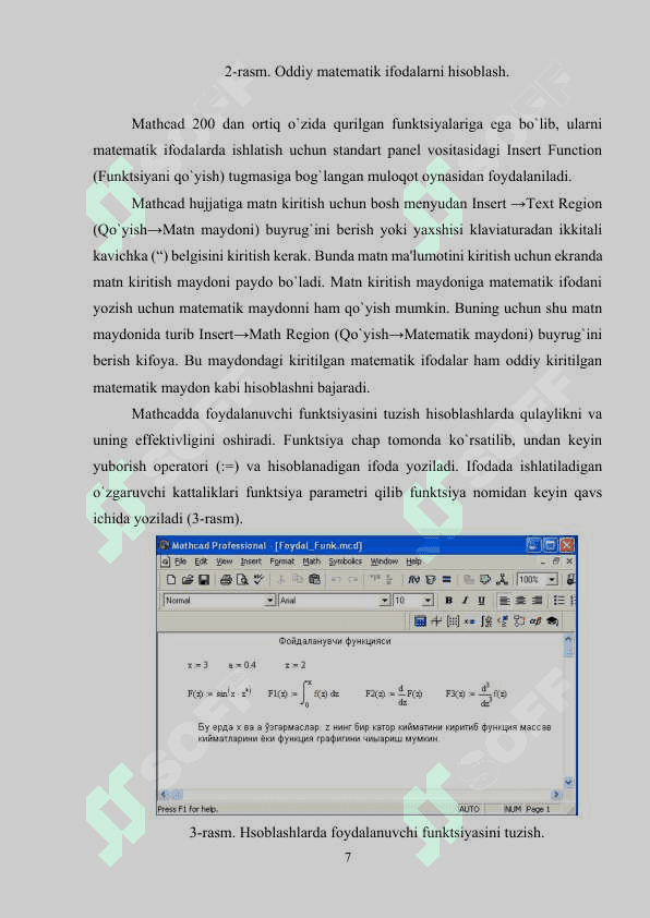 MATHCADDA SIMVOLLIK HISOBLASHLAR 6