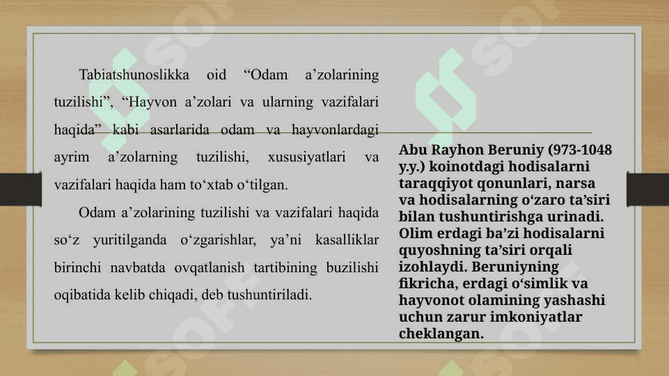 TABIAT BILAN TANISHTIRISHDA MUTAFAKKIRLAR MEROSIDAN FOYDALANISH 7