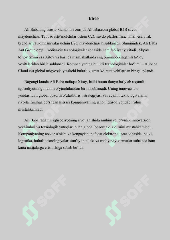 Ali Baba raqamli iqtisodiyotida global elektron tijorat lideri sifatida.docxAli Baba raqamli iqtisodiyotida global elektron tijorat lideri sifatida.docx 2