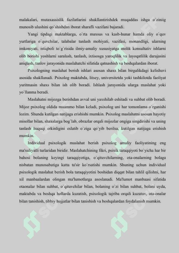Amaliy psixolog faoliyatining asosiy ko`rinishlari 6
