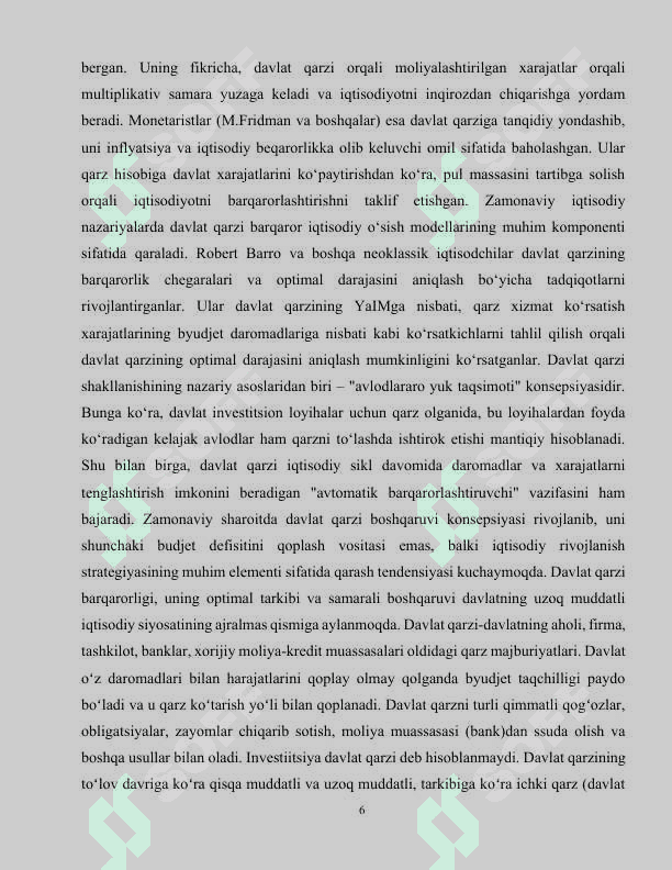 Davlat qarzining ijtimoiy iqtisodiy ahamiyati 6