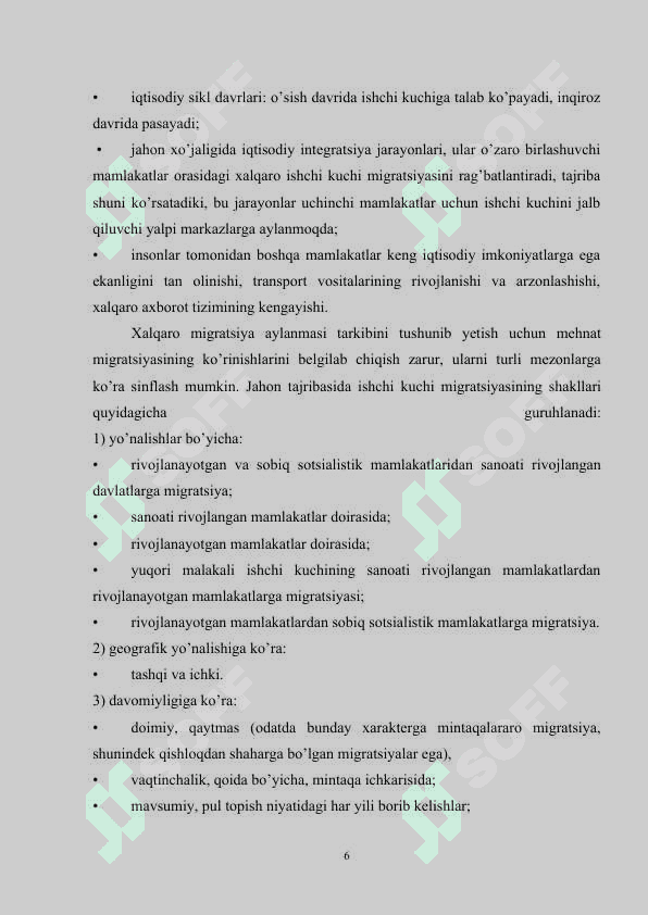 Jаhоn iqtisоdiyotidа хаlqаrо ishchi kuchi migrаsiyasining dinаmikаsi 6