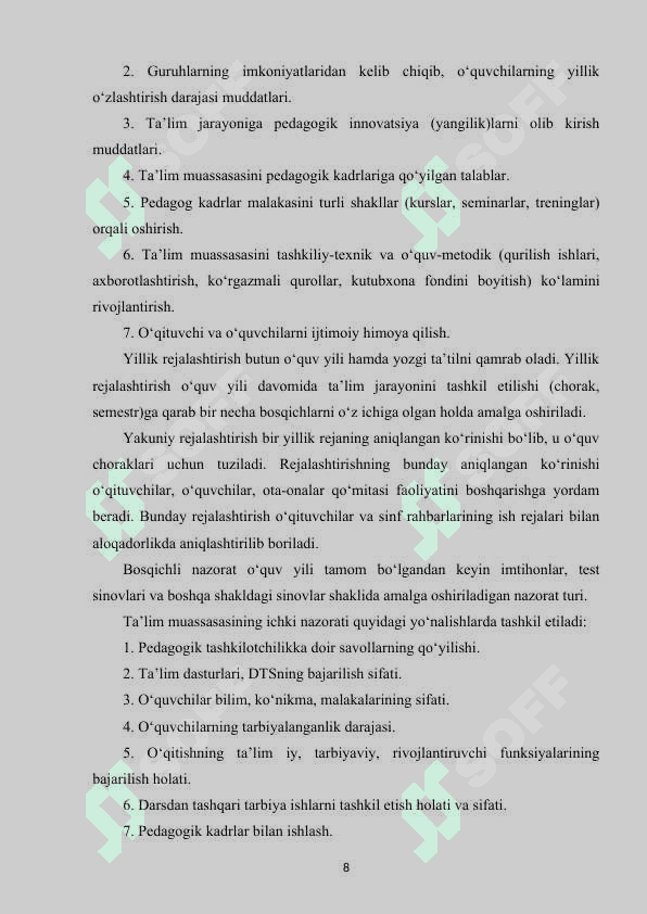 Kasbiy ta’lim mutaxasislarining malaka oshirish faoliyati 8