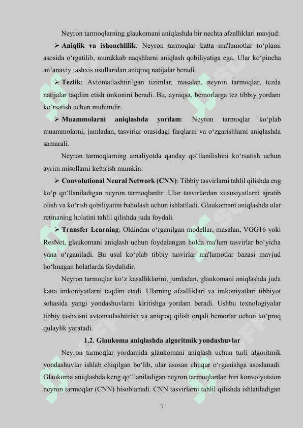 Sun’iy intellekt usullari yordamida ko‘z kasalliklarini aniqlash dasturini ishlab chiqish 7