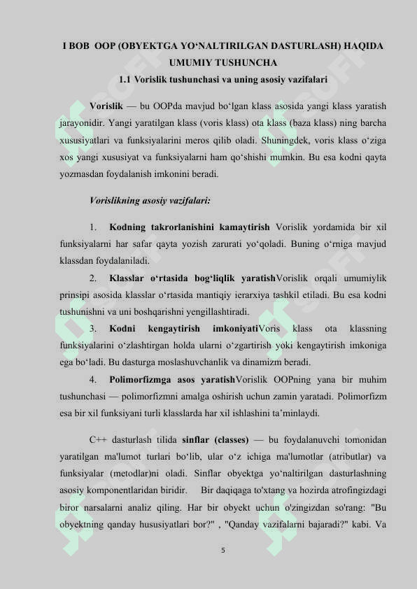OOP DA VORISLIK TUSHUNCHASI 5