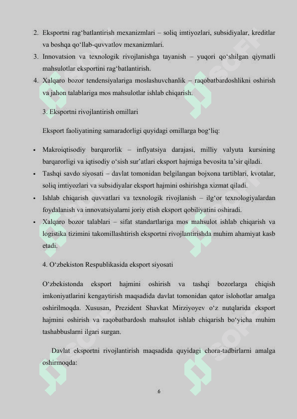 EKSPORTNI RIVOJLANTIRISHDA INNOVATSION MARKETINGNI AXAMIYATI VA STRATEGIYALARI 6