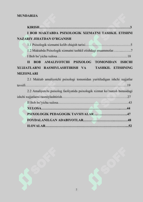 Maktabda psixologik xizmat tuzilmasi, tarkibi va faoliyatini tashkil etish 2