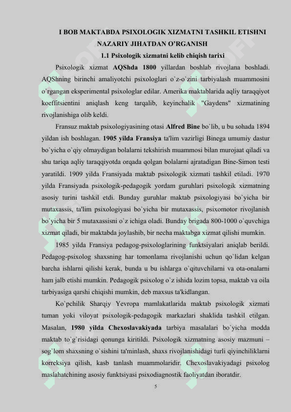 Maktabda psixologik xizmat tuzilmasi, tarkibi va faoliyatini tashkil etish 5