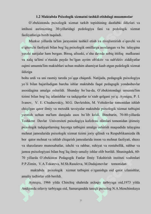 Maktabda psixologik xizmat tuzilmasi, tarkibi va faoliyatini tashkil etish 7