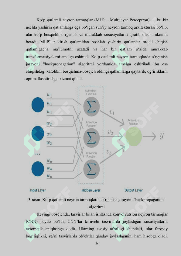 Sun’iy neyron tarmoqlar yordamida sinflashtirish masalalarini yechish 6
