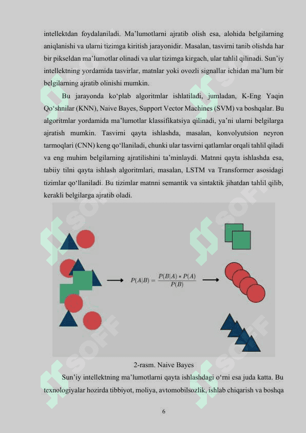 Sun’iy intellektda usullari yordamida ma’lumotlarning informatik belgilarini ajratib olish algoritmini ishlab chiqish 6