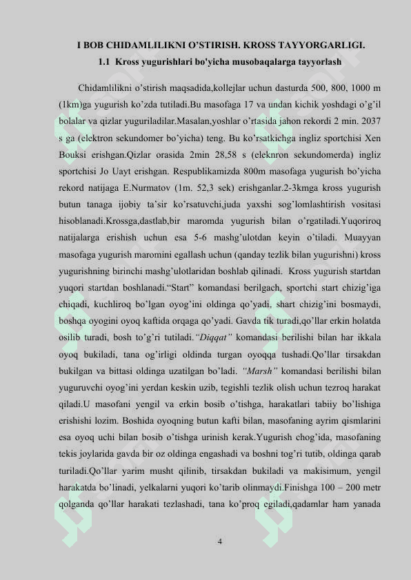 Kross yugurishlari bo'yicha musobaqalarga tayyorlash 4