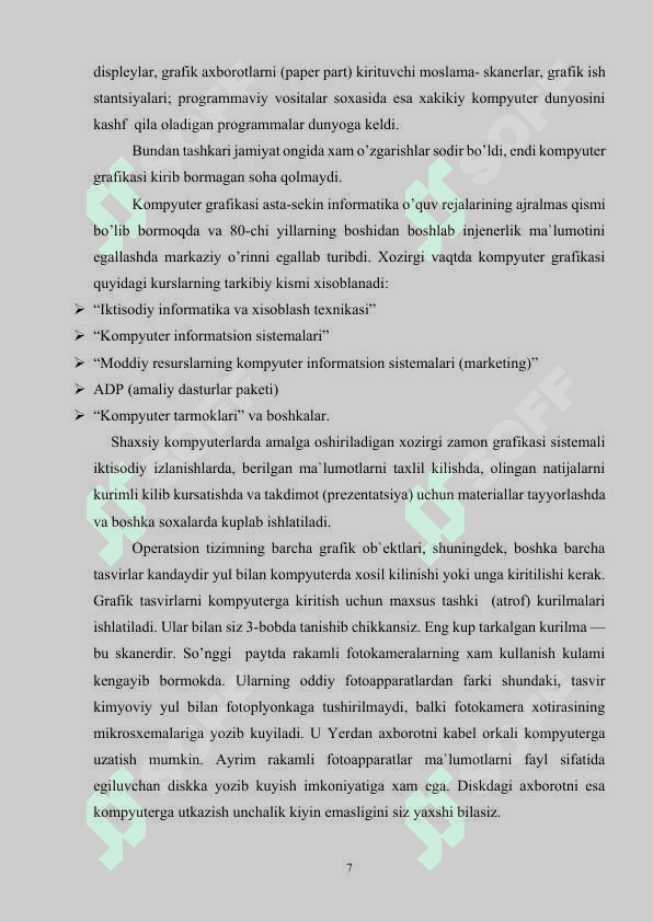 Kampyuter grafikasi. Adobe  photoshop dasturidan foydalanishning  ahamiyati va imkoniyatlari 7