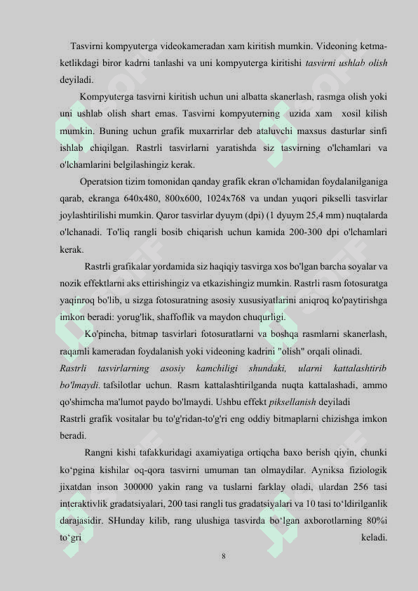 Kampyuter grafikasi. Adobe  photoshop dasturidan foydalanishning  ahamiyati va imkoniyatlari 8