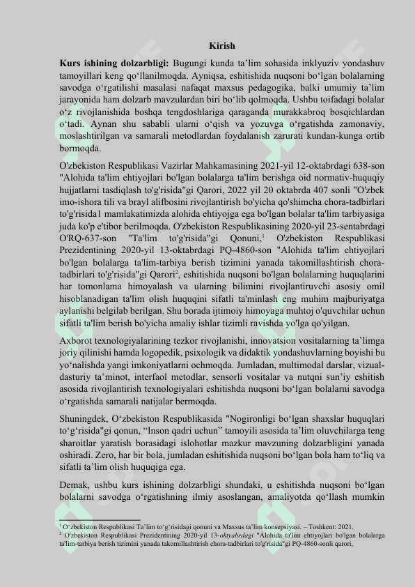 Eshitishda nuqsoni bo‘lgan bolalarni savodga o‘rgatishning zamonaviy usullari. 2