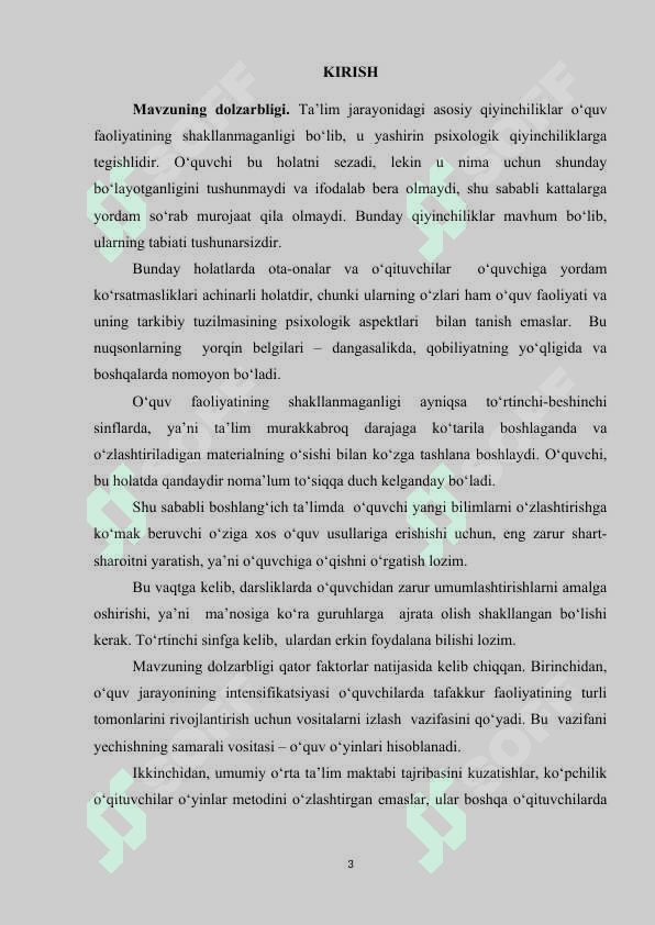 BOSHLANG'ICH SINF O`QUVCHILARINING MANTIQIY TAFAKKURINI O`STIRISH MASALALARI 2