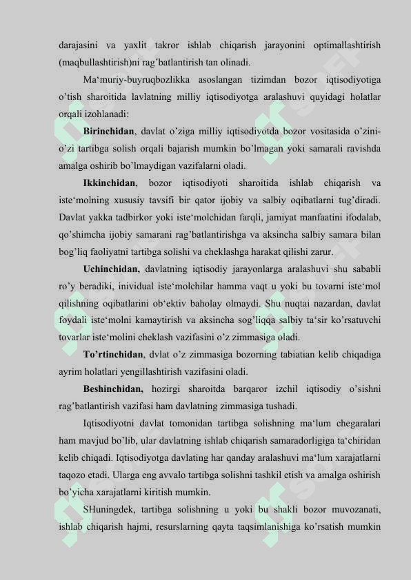 Bozor iqtisodiyotini tartibga solishda davlatning  roli 6